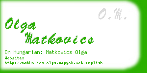 olga matkovics business card
